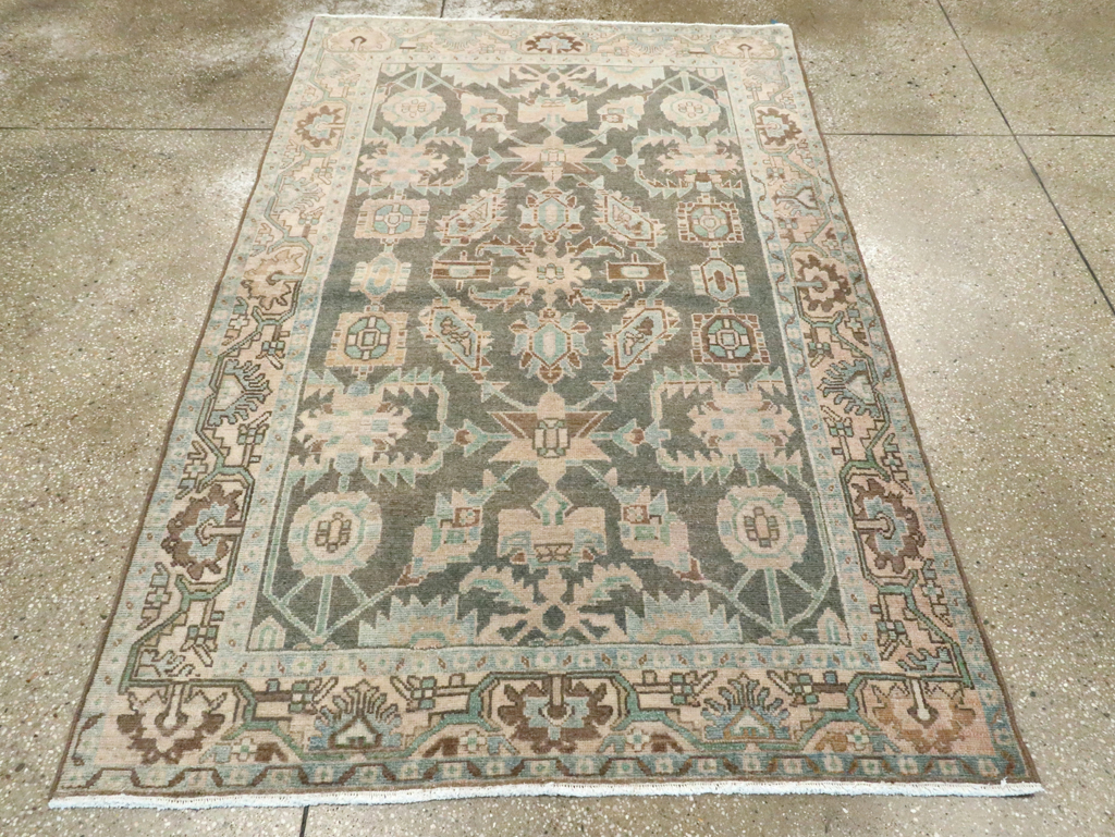 Vintage Persian Malayer Accent Rug, No.28589 - Staging