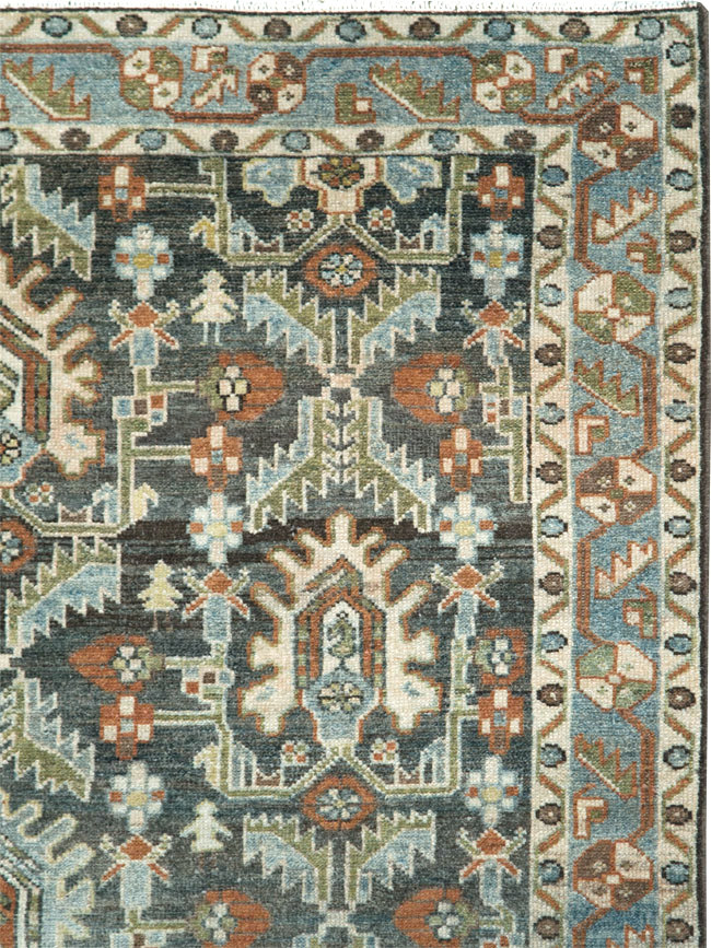 Vintage Persian Malayer Accent Rug, No.28591 - Staging