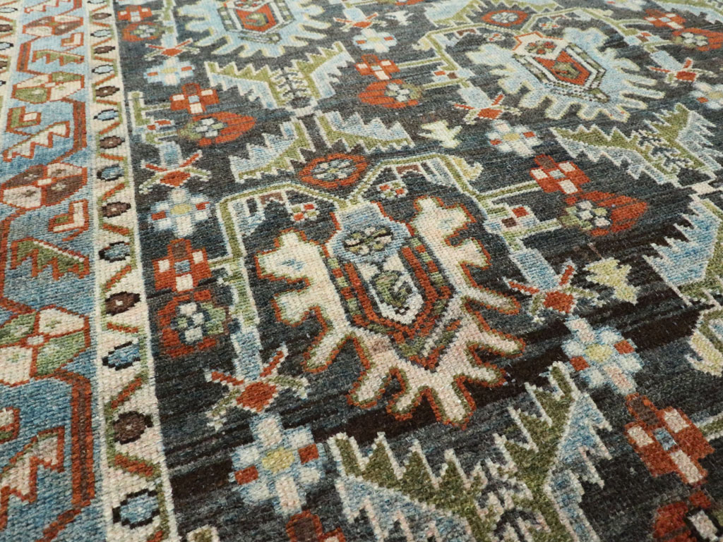 Vintage Persian Malayer Accent Rug, No.28591 - Staging