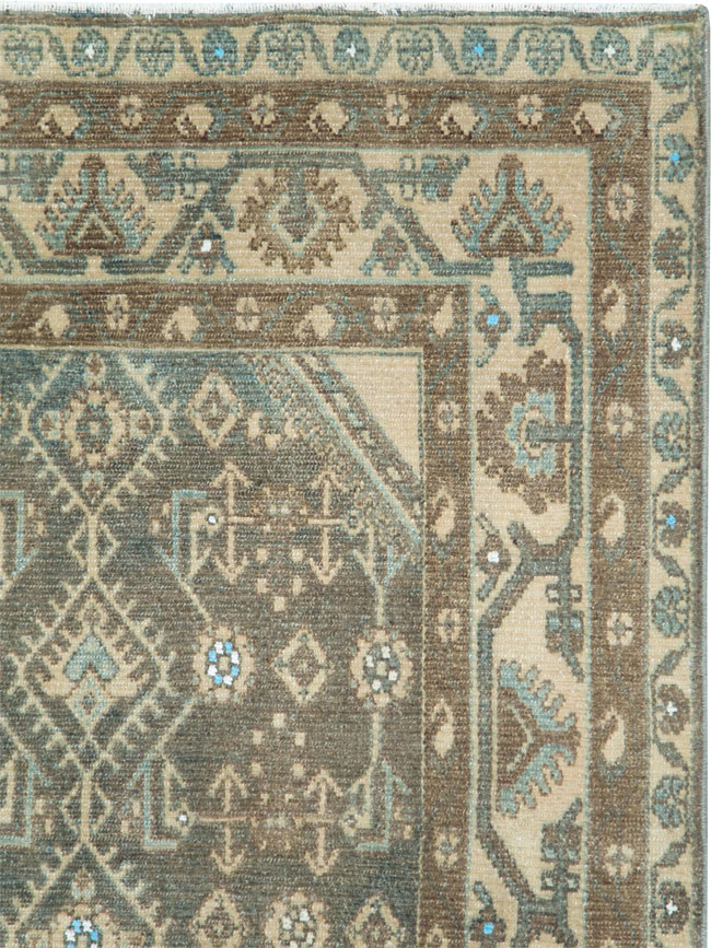 Vintage Persian Malayer Throw Rug, No.28592 - Staging