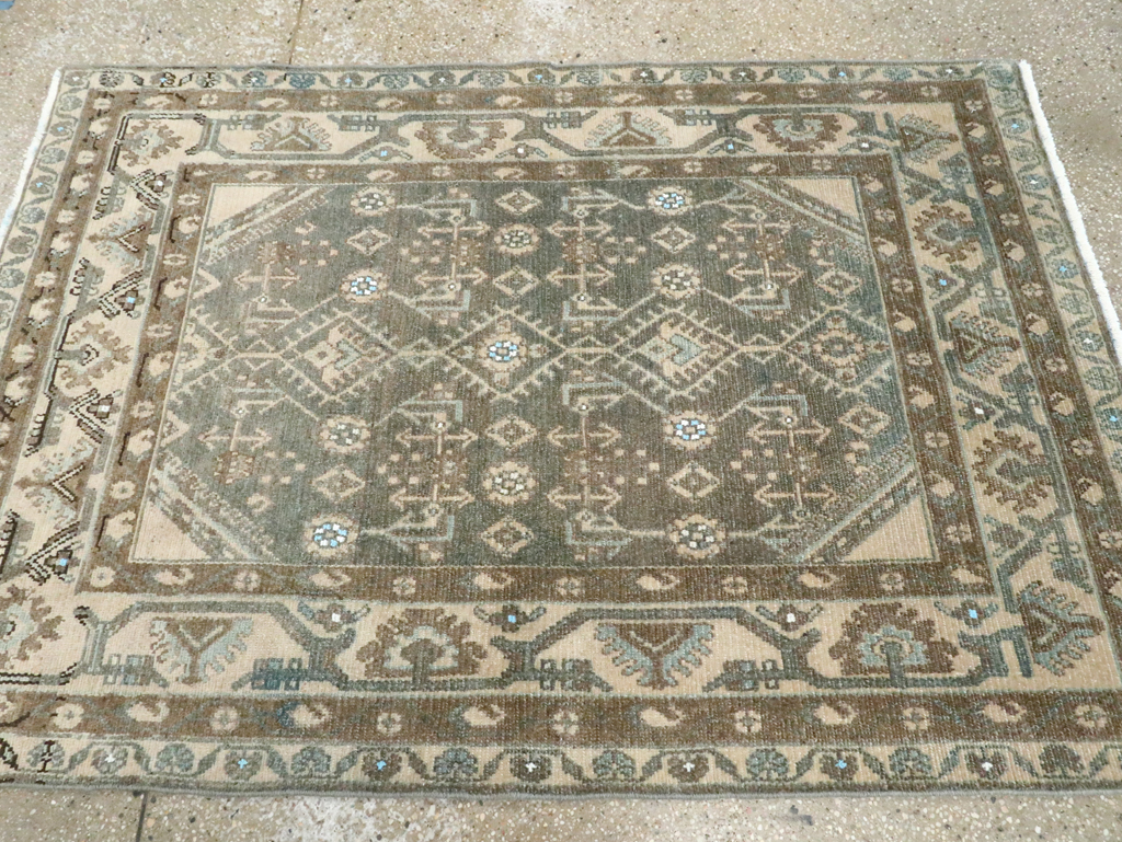 Vintage Persian Malayer Throw Rug, No.28592 - Staging