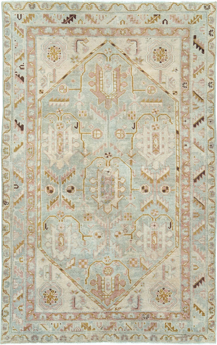 Vintage Persian Malayer Accent Rug, No.28593 - Staging