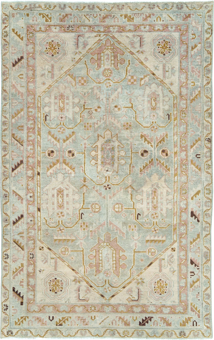 Vintage Persian Malayer Accent Rug, No.28593 - Staging