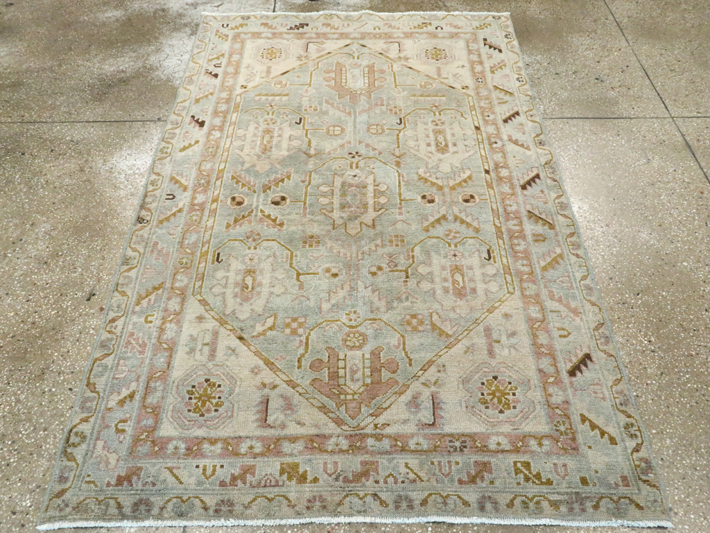 Vintage Persian Malayer Accent Rug, No.28593 - Staging