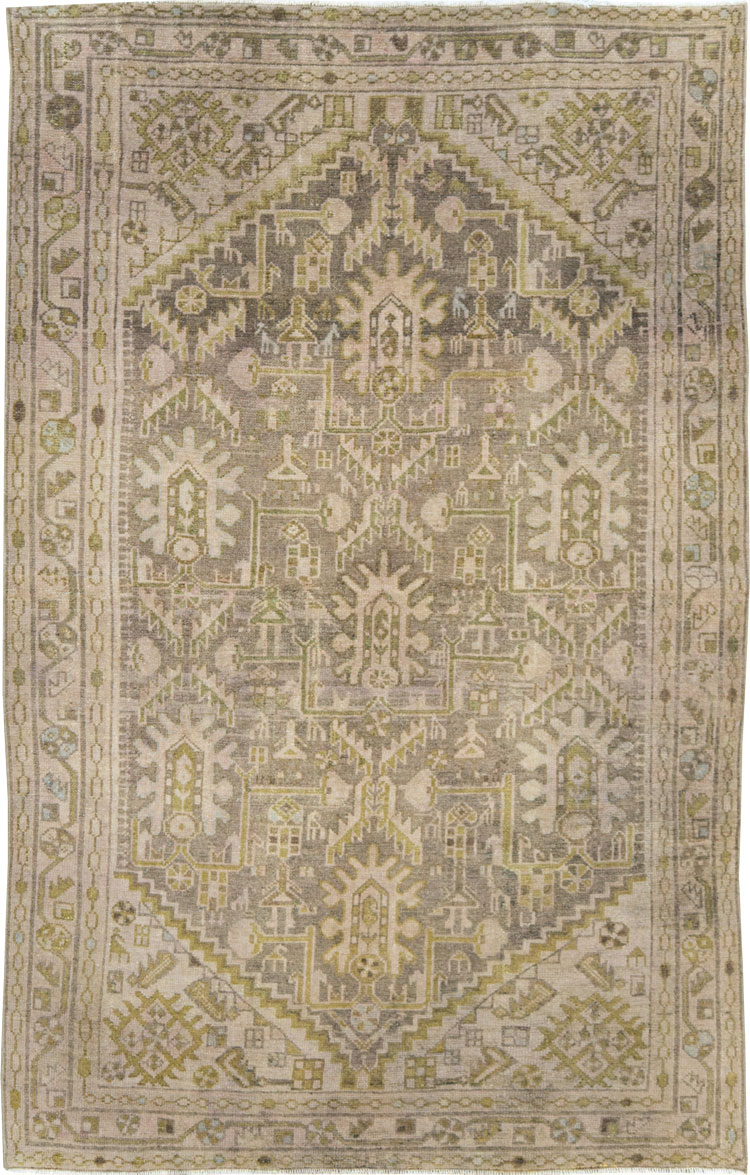 Vintage Persian Malayer Accent Rug, No.28594 - Staging