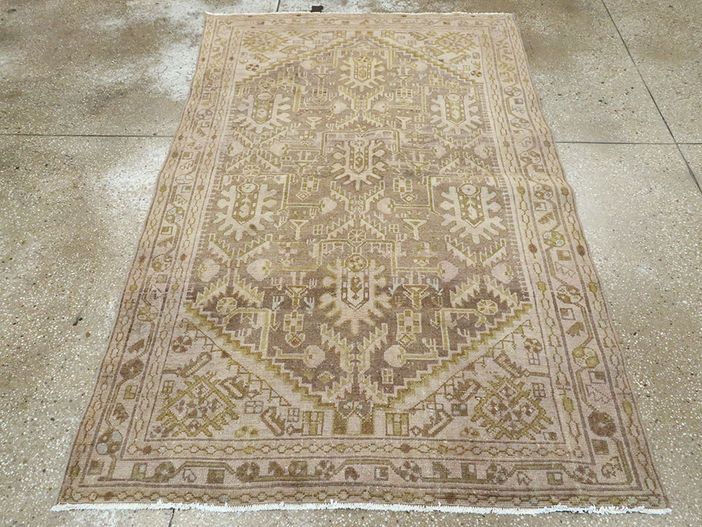 Vintage Persian Malayer Accent Rug, No.28594 - Staging