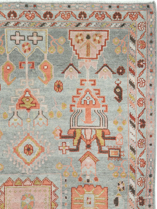 Vintage Persian Malayer Throw Rug, No.28595 - Staging