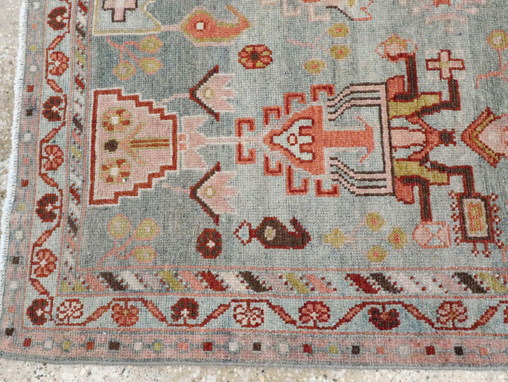 Vintage Persian Malayer Throw Rug, No.28595 - Staging