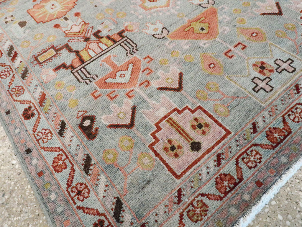 Vintage Persian Malayer Throw Rug, No.28595 - Staging