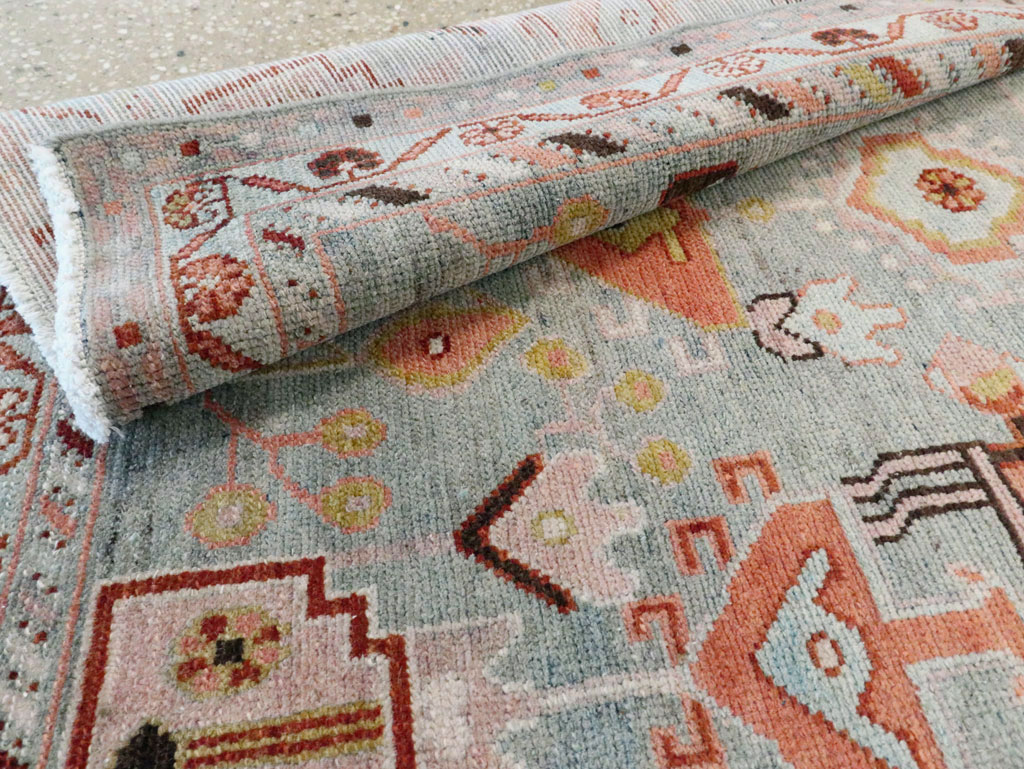 Vintage Persian Malayer Throw Rug, No.28595 - Staging