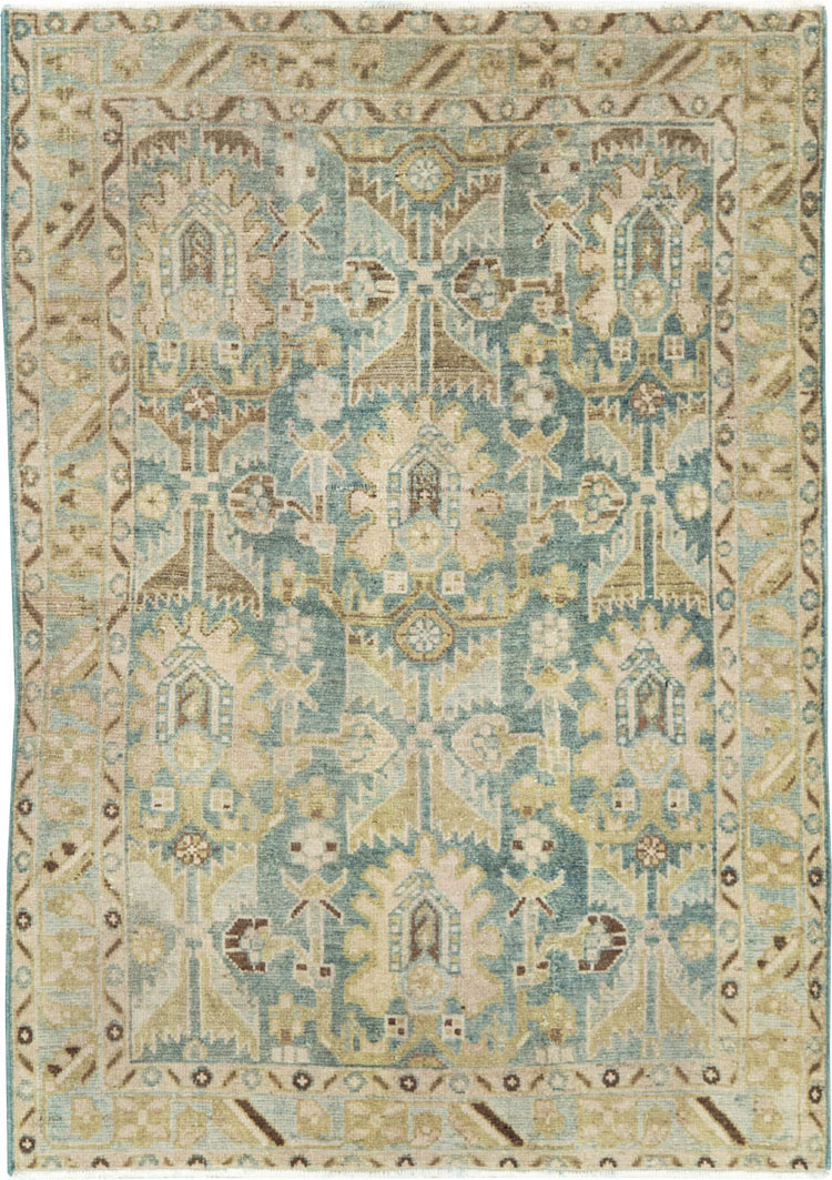 Vintage Persian Malayer Throw Rug, No.28596 - Staging