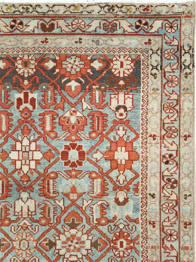 Vintage Persian Malayer Accent Rug, No.28597 - Staging