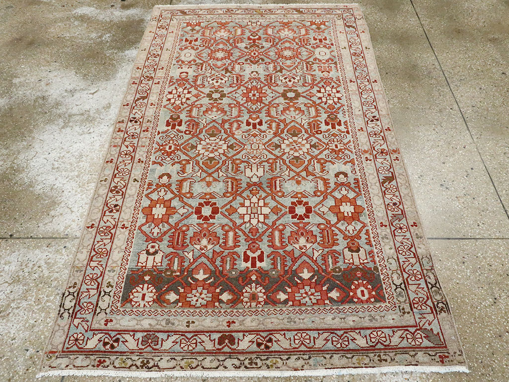 Vintage Persian Malayer Accent Rug, No.28597 - Staging