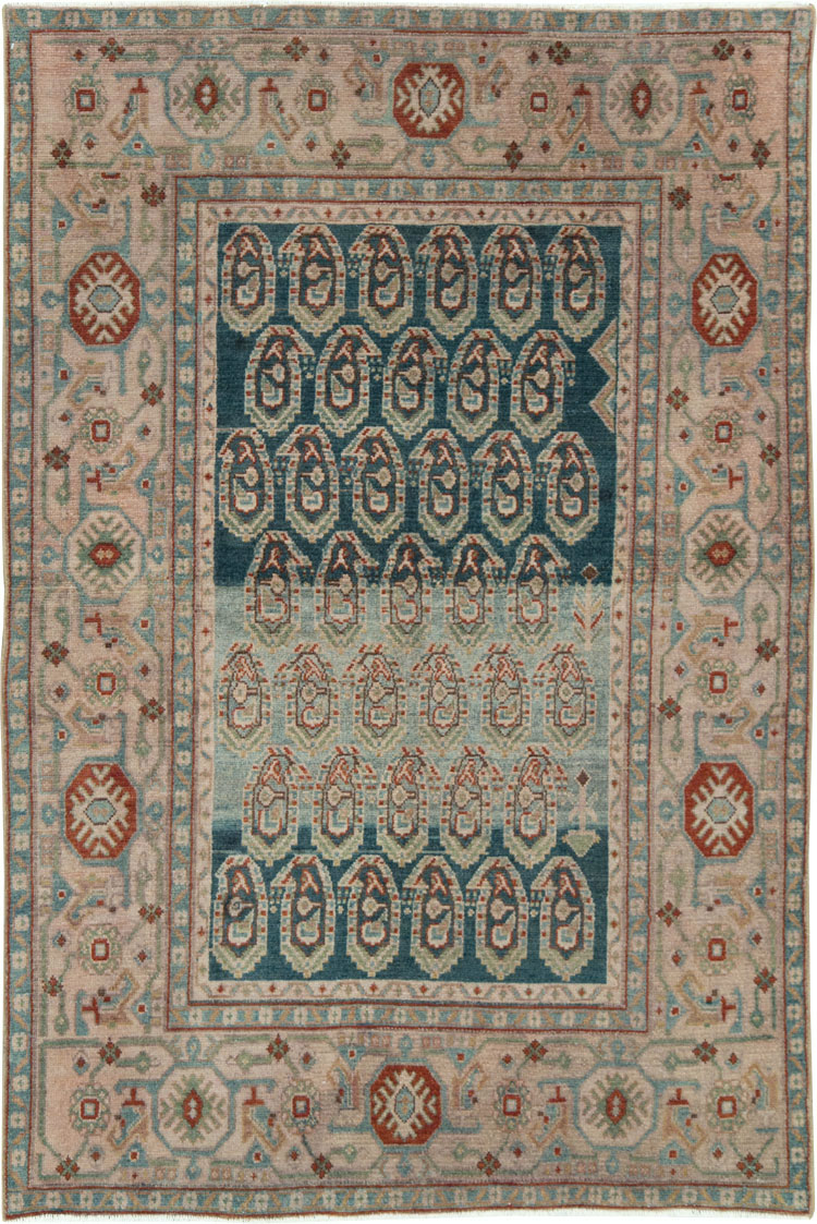 Vintage Persian Malayer Accent Rug, No.28598 - Staging