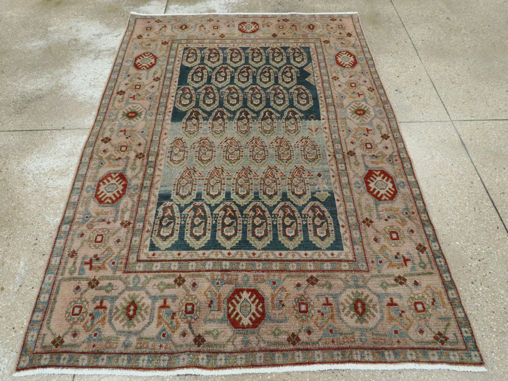 Vintage Persian Malayer Accent Rug, No.28598 - Staging