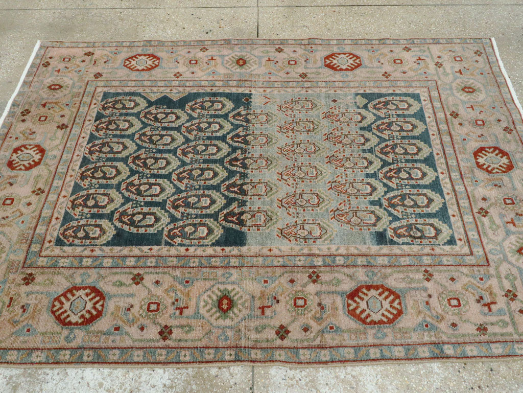 Vintage Persian Malayer Accent Rug, No.28598 - Staging