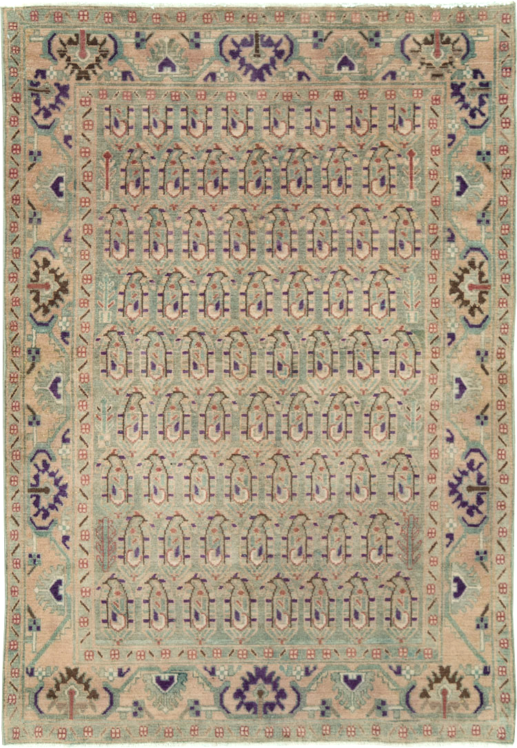 Vintage Persian Malayer Accent Rug, No.28599 - Staging