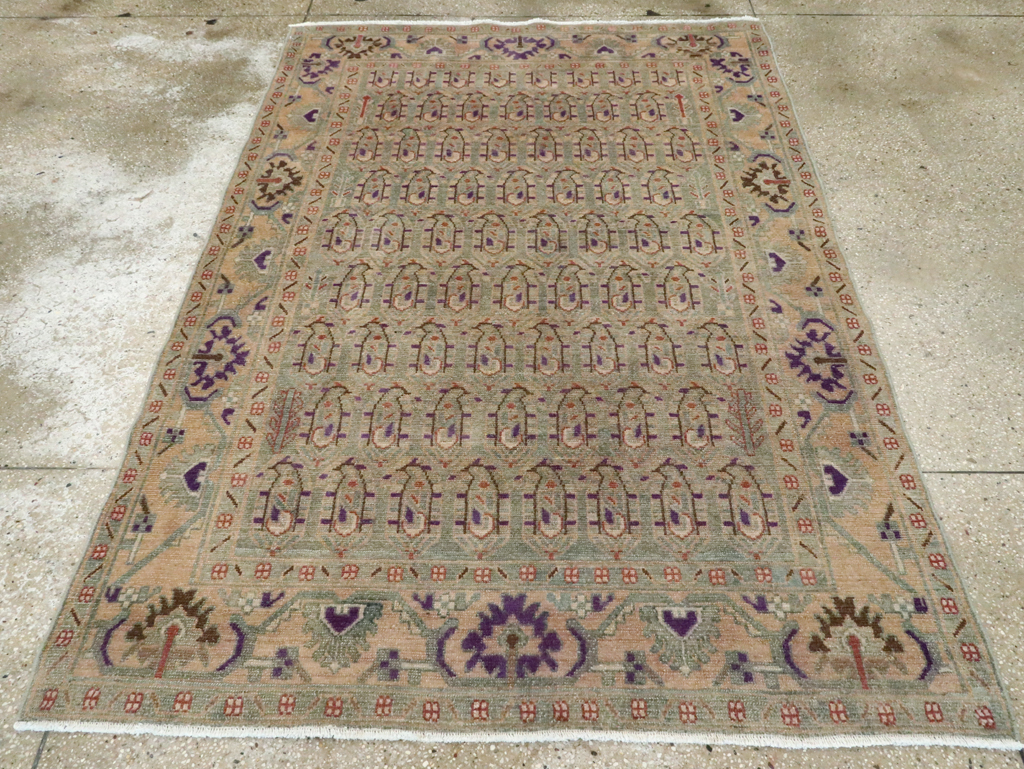 Vintage Persian Malayer Accent Rug, No.28599 - Staging