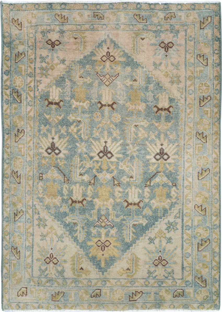 Vintage Persian Malayer Throw Rug, No.28602 - Staging