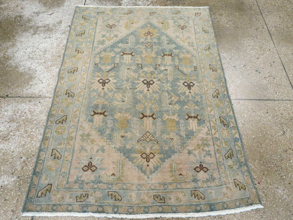 Vintage Persian Malayer Throw Rug, No.28602 - Staging