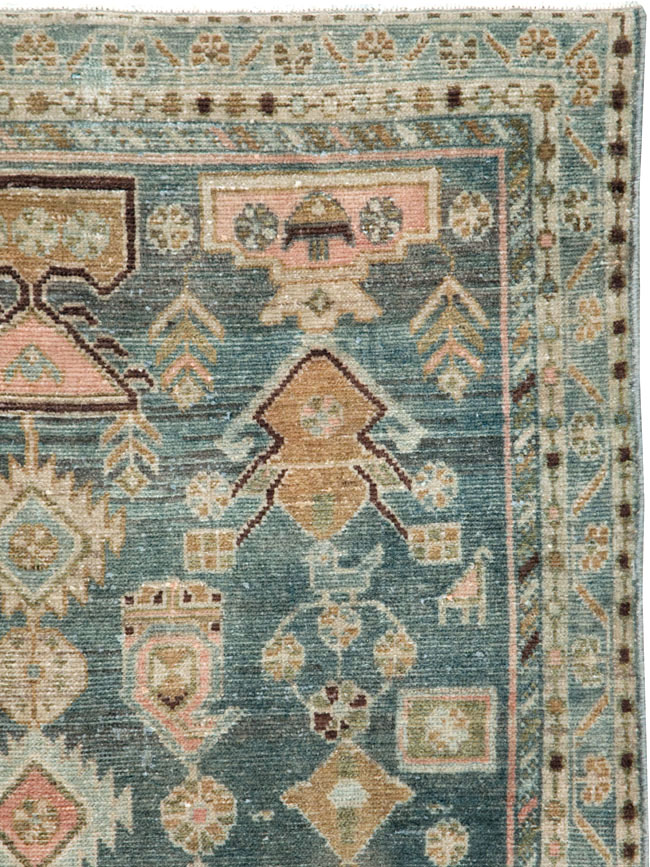 Vintage Persian Malayer Throw Rug, No.28606 - Staging