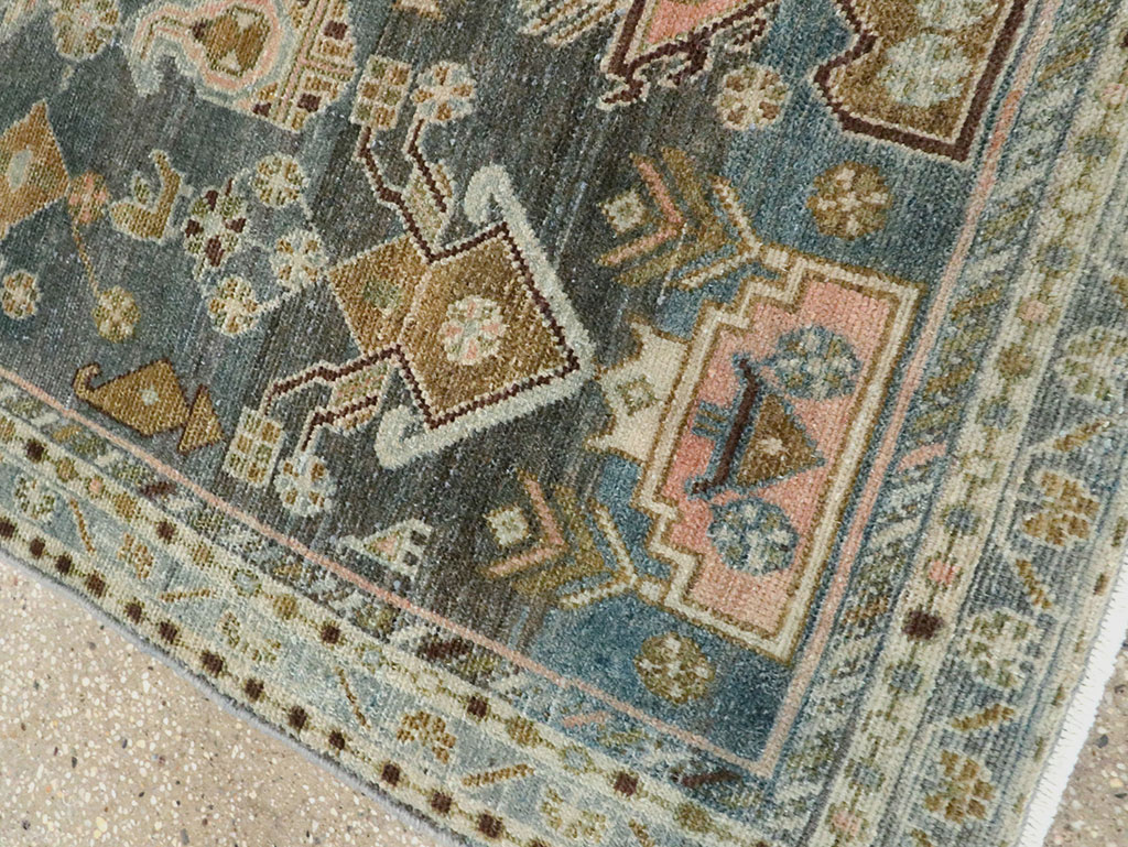 Vintage Persian Malayer Throw Rug, No.28606 - Staging