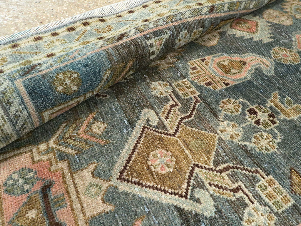 Vintage Persian Malayer Throw Rug, No.28606 - Staging
