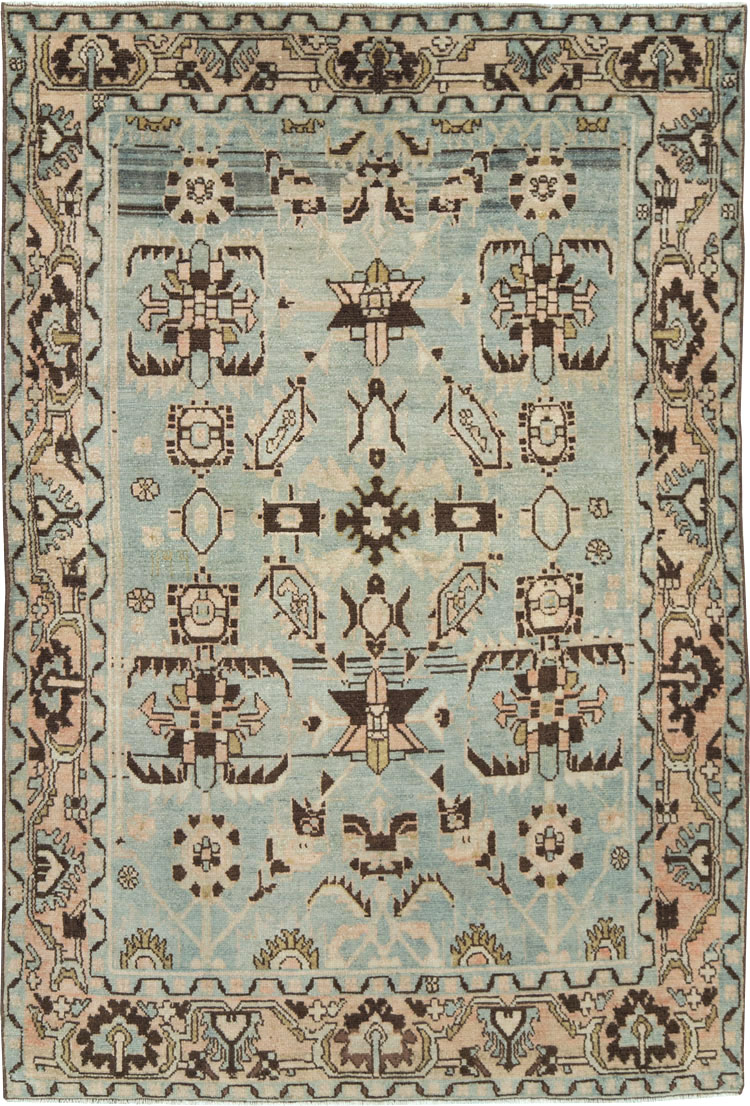 Vintage Persian Malayer Accent Rug, No.28608 - Staging