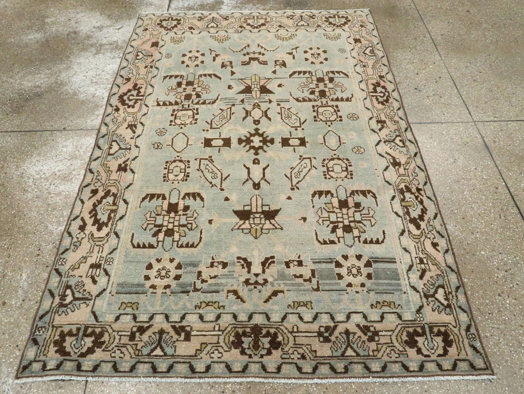 Vintage Persian Malayer Accent Rug, No.28608 - Staging