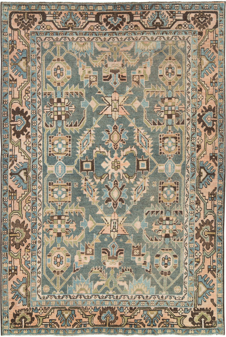Vintage Persian Malayer Accent Rug, No.28611 - Staging