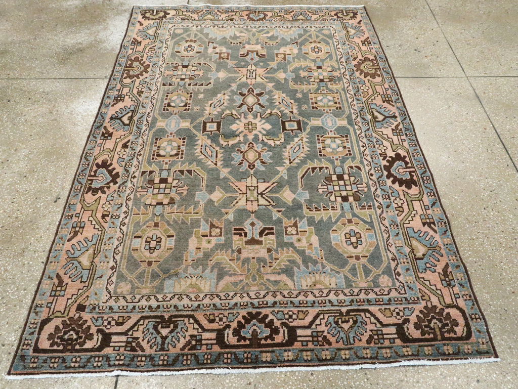 Vintage Persian Malayer Accent Rug, No.28611 - Staging