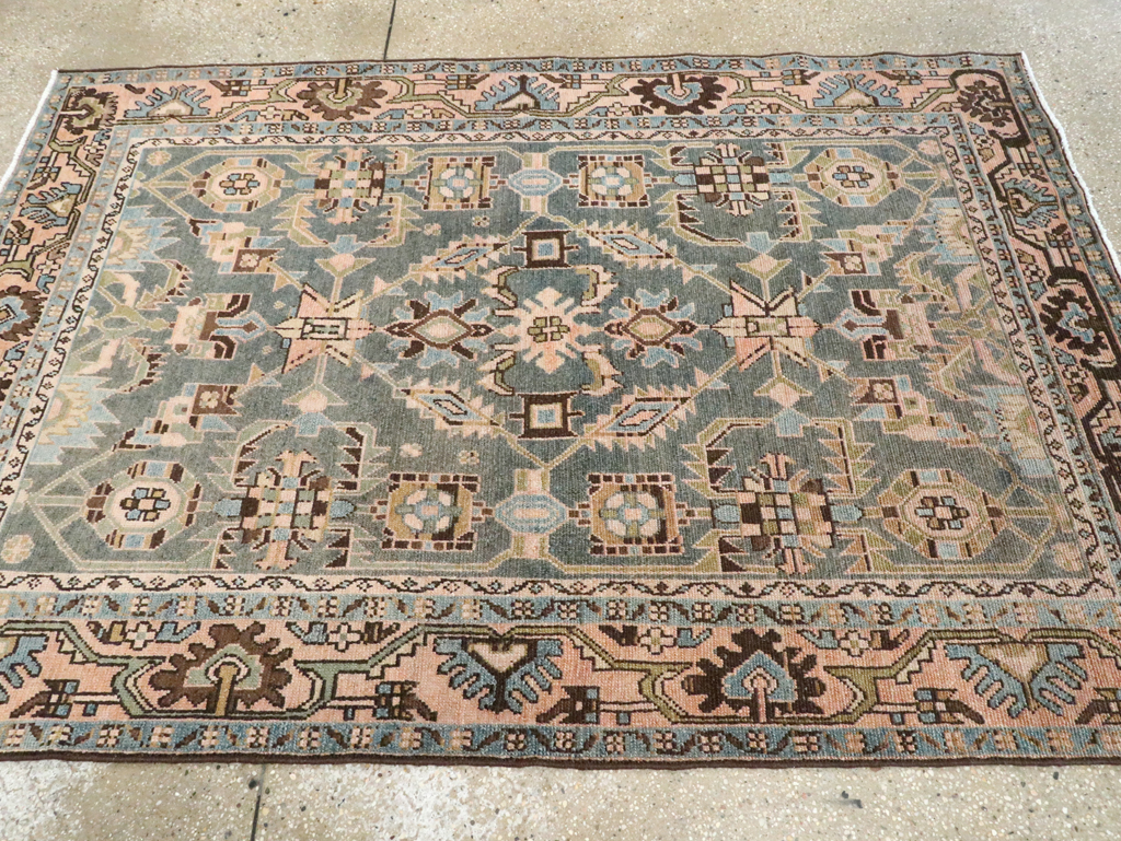 Vintage Persian Malayer Accent Rug, No.28611 - Staging