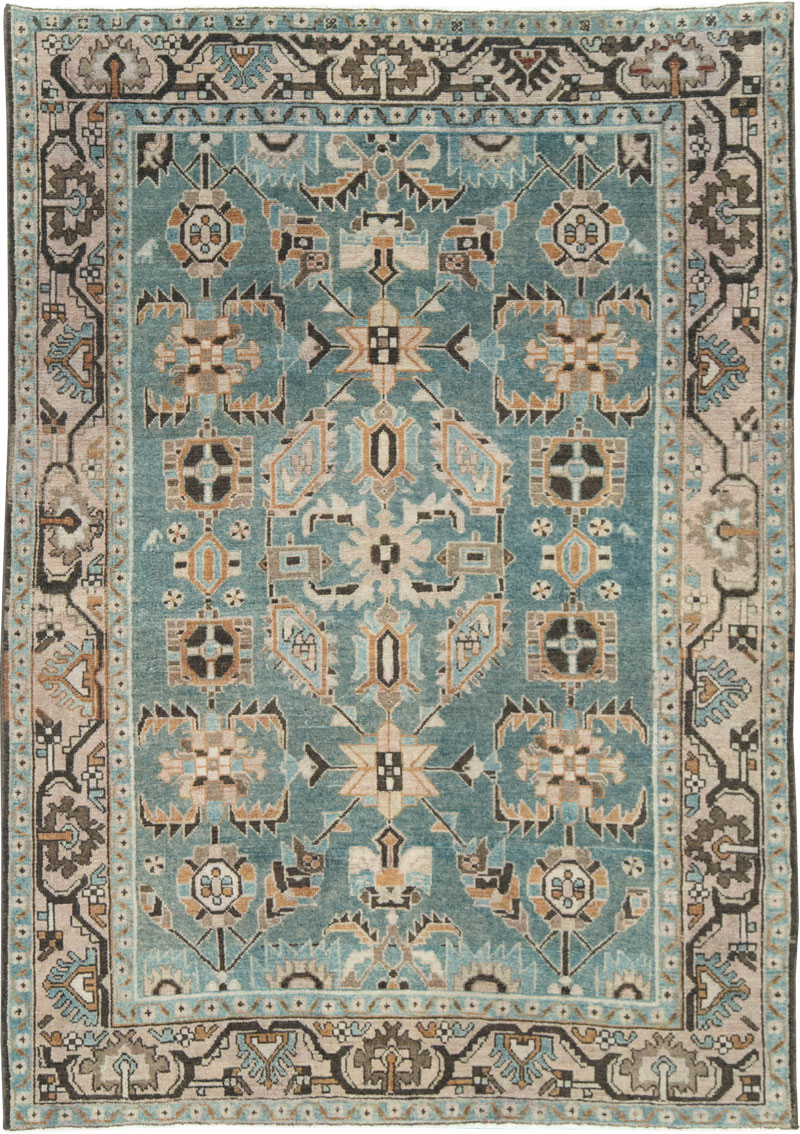 Vintage Persian Malayer Accent Rug, No.28615 - Staging