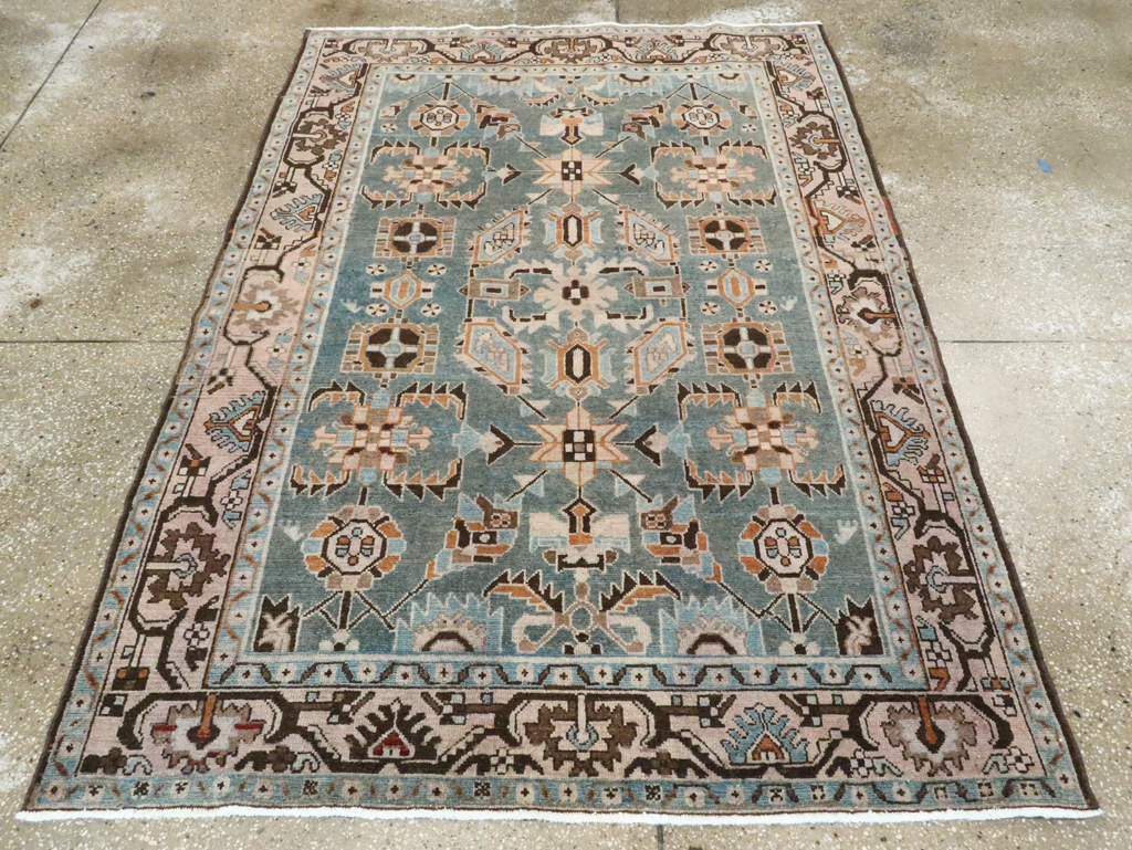 Vintage Persian Malayer Accent Rug, No.28615 - Staging