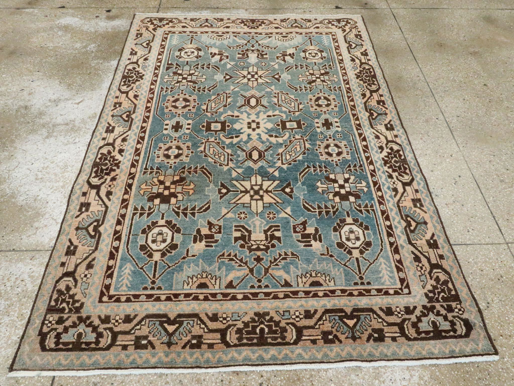 Vintage Persian Malayer Accent Rug, No.28616 - Staging
