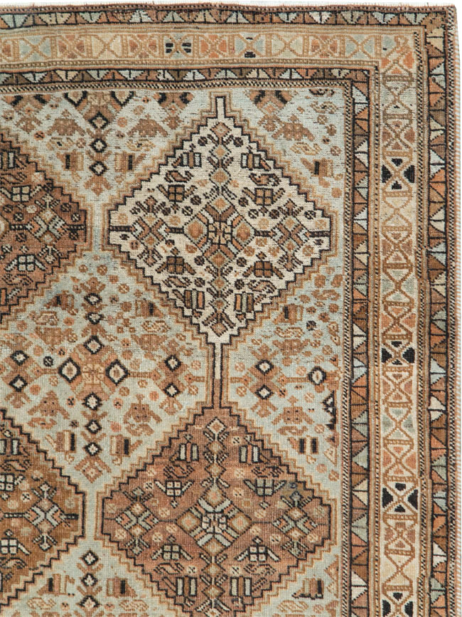 Antique Persian Afshar Accent Rug, No.28618 - Staging