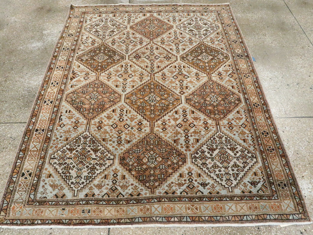 Antique Persian Afshar Accent Rug, No.28618 - Staging