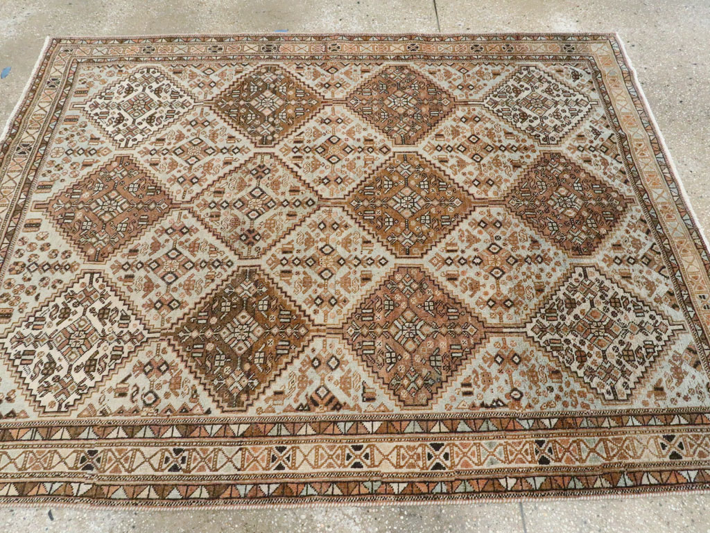 Antique Persian Afshar Accent Rug, No.28618 - Staging