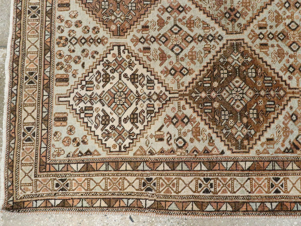 Antique Persian Afshar Accent Rug, No.28618 - Staging