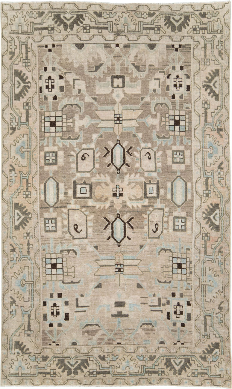 Vintage Persian Malayer Accent Rug, No.28622 - Staging