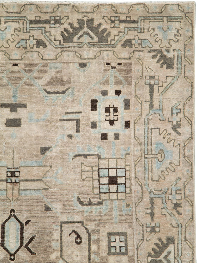 Vintage Persian Malayer Accent Rug, No.28622 - Staging