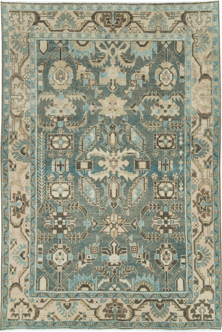 Vintage Persian Malayer Accent Rug, No.28624 - Staging