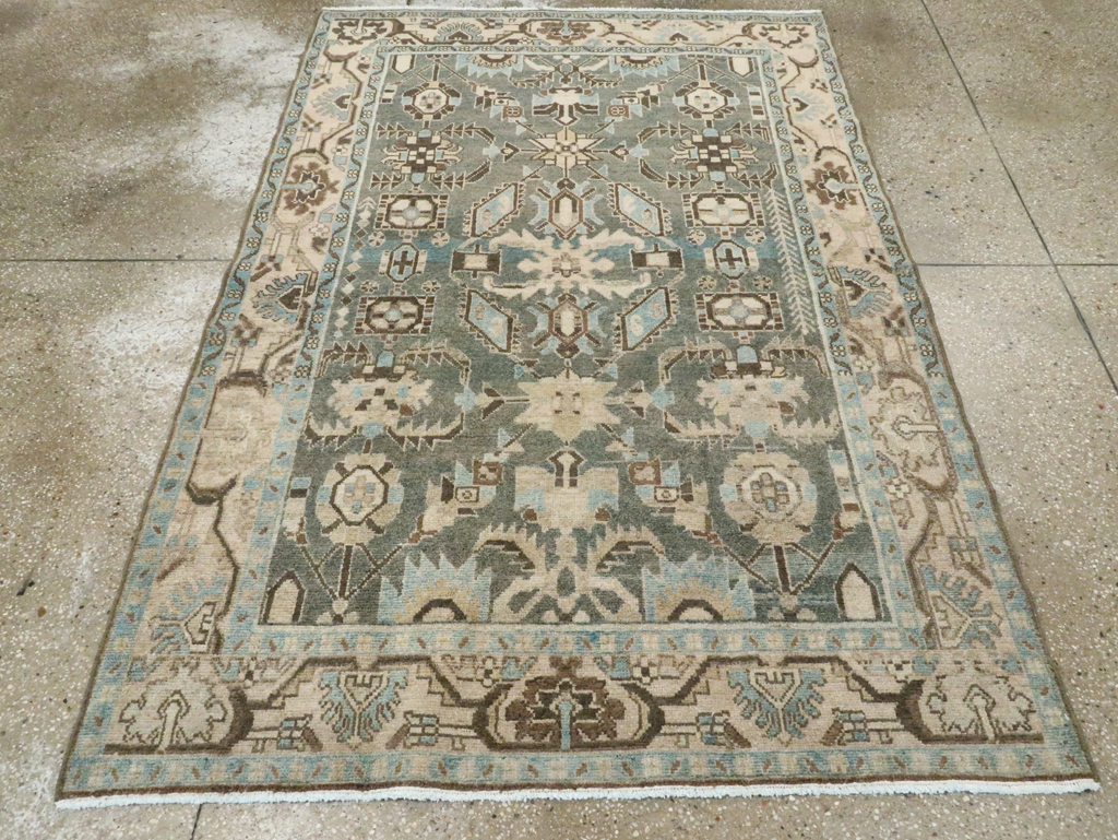 Vintage Persian Malayer Accent Rug, No.28624 - Staging
