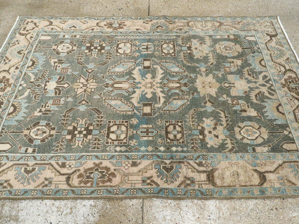 Vintage Persian Malayer Accent Rug, No.28624 - Staging