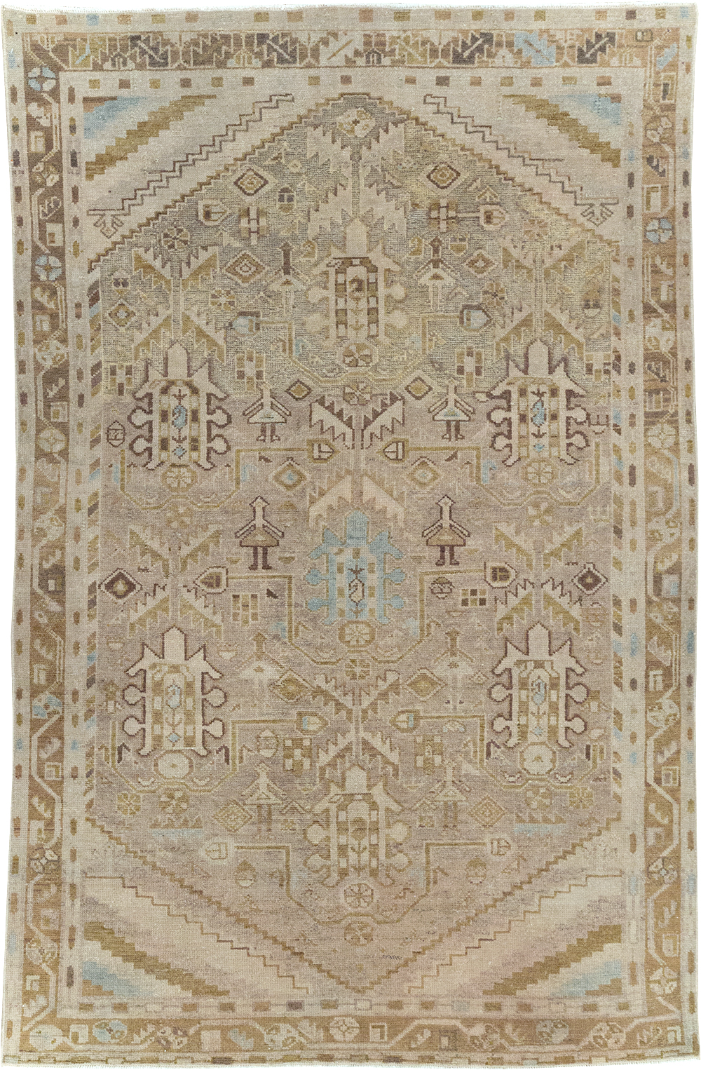 Vintage Persian Malayer Accent Rug, No.28625 - Staging
