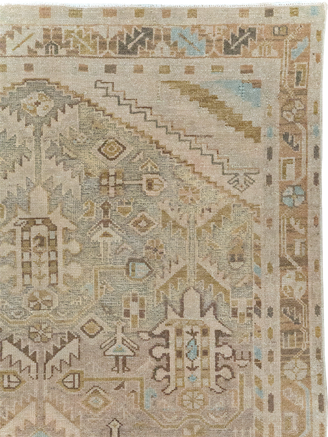 Vintage Persian Malayer Accent Rug, No.28625 - Staging