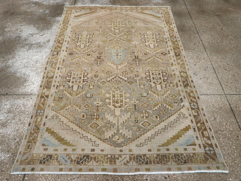 Vintage Persian Malayer Accent Rug, No.28625 - Staging