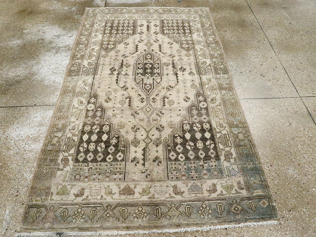 Vintage Persian Malayer Accent Rug, No.28628 - Staging