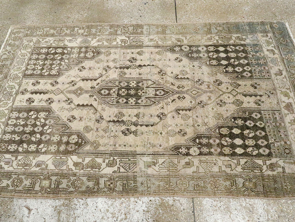 Vintage Persian Malayer Accent Rug, No.28628 - Staging