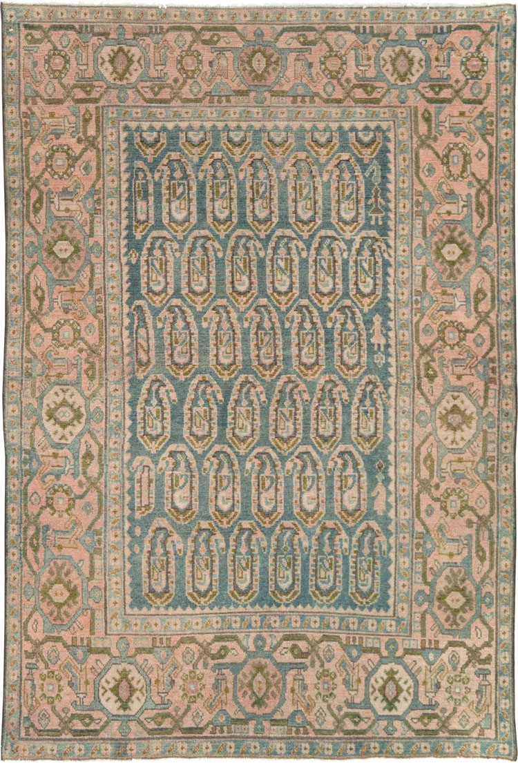 Vintage Persian Malayer Accent Rug, No.28636 - Staging